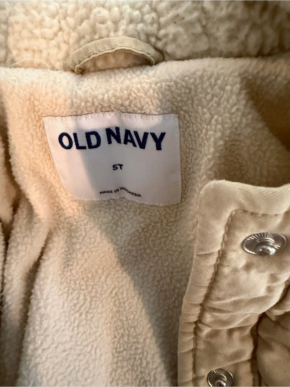 Old Navy Beige Quilted Hooded Puffer Jacket for Kids